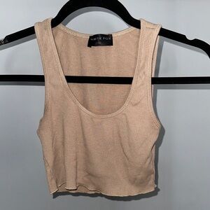White Fox Tan Crop Top